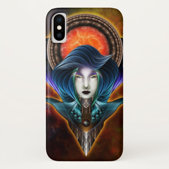 Trilia Red Nebula Portrait Case-Mate iPhone Case (Back)
