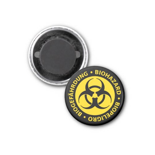 Trilingual Biohazard Warning Magnet