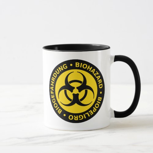 Trilingual Biohazard  Warning Mug