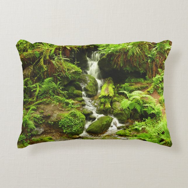 Trillium Falls at Redwood National Park Accent Pillow (Front)
