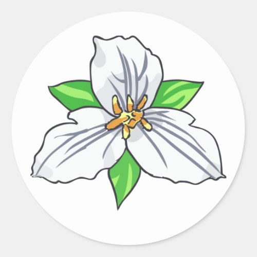 Trillium Flower Classic Round Sticker