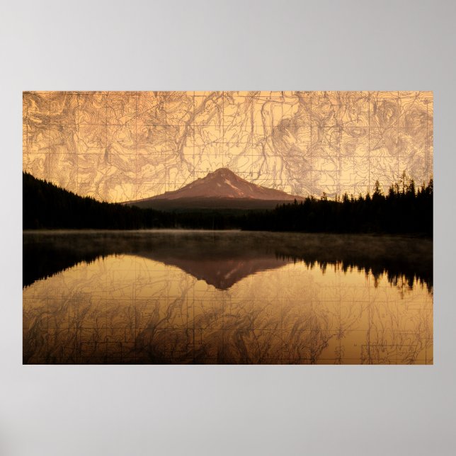 Trillium Lake Double Exposure Poster (Front)