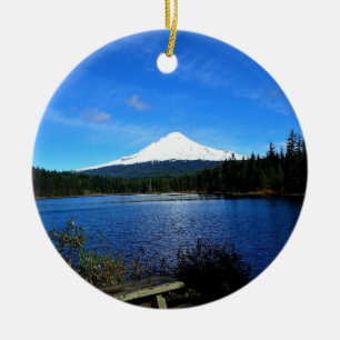 Trillium Lake, OR Ceramic Ornament