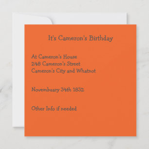 Trillium Tiger-Lily Whimsical Flower Party Supply Invitation
