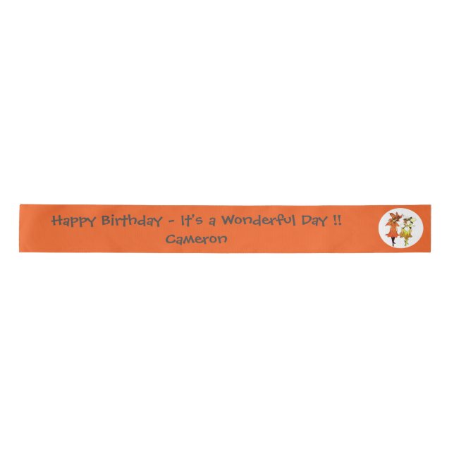 Trillium Tiger-Lily Whimsical Flower Party Supply Satin Ribbon (Front)