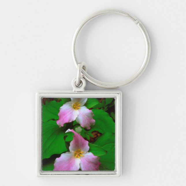 Trillium Wildflower Keychain (Front)