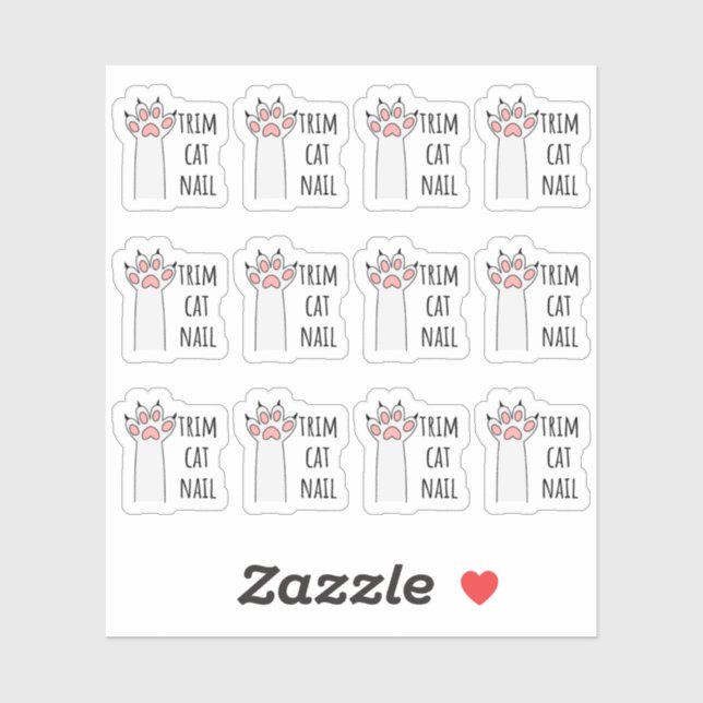 Trim Cat Nails Clipping Nail Pet Grooming Planner Sticker (Sheet)