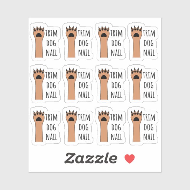Trim Dog Nails Clipping Nail Reminder Pet Grooming Sticker (Sheet)