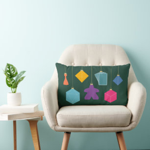 Trim the Tree with Board Games Lumbar Pillow