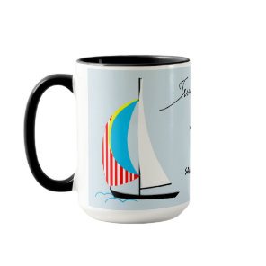 Trim Your Sails Custom Sailboat  Mug