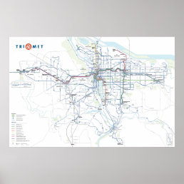 TriMet System Map Poster (August 2024)