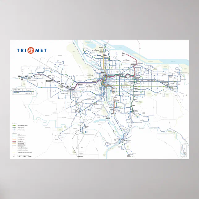 TriMet System Map Poster (Feb. 2024) Zazzle