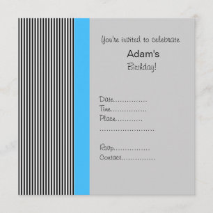 TRIMMED BLUE BIRTHDAY INVITATION