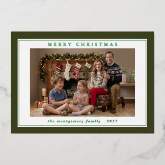 Trimmed in Sparkle Green Foil Holiday Card