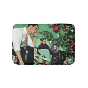 Trimming the Tree Bathroom Mat