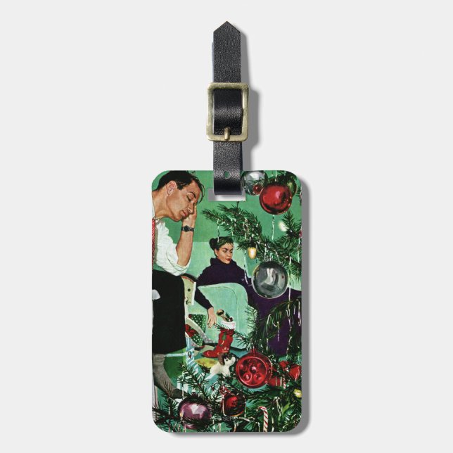 Trimming the Tree Luggage Tag (Front Vertical)