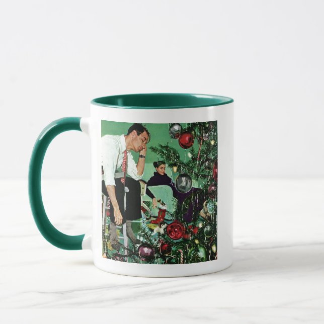 Trimming the Tree Mug (Left)