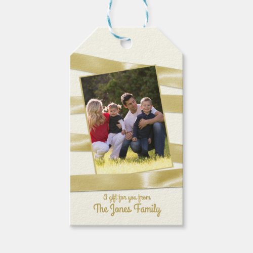 Trimmings of Gold Photo Gift Tags