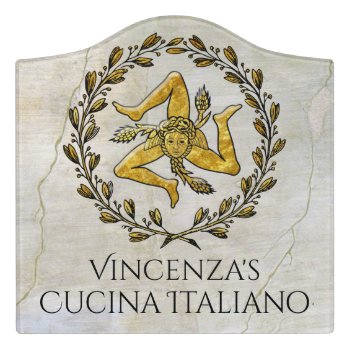 Trinacria Cucina Italiano Kitchen Sign by WRAPPED_TOO_TIGHT at Zazzle