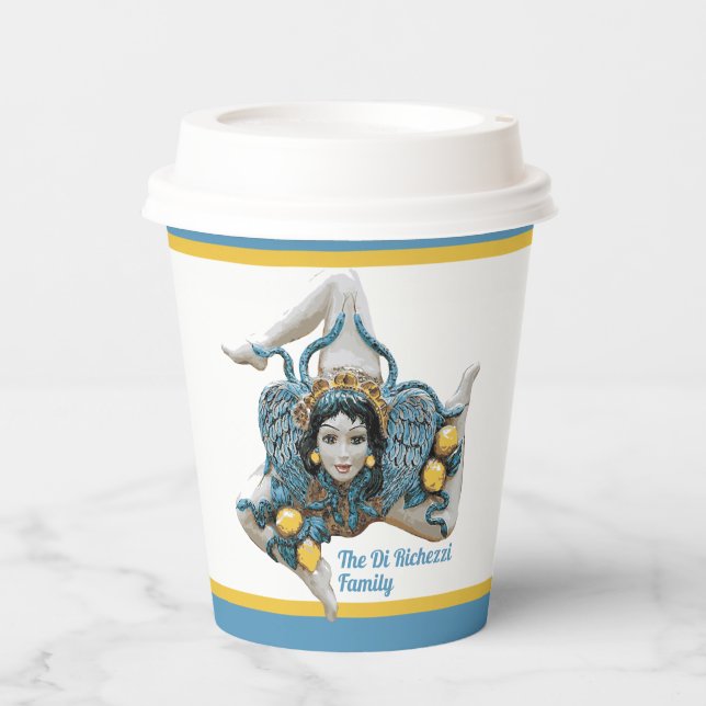 Trinacria of Sicily Three-Legged symbol Sicilia Pa Paper Cups (Front)