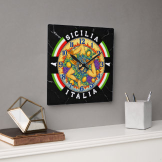 Trinacria Sicilia Italia  Square Wall Clock