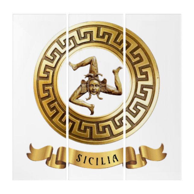 Trinacria, symbol of Sicily, Triptych (Front)
