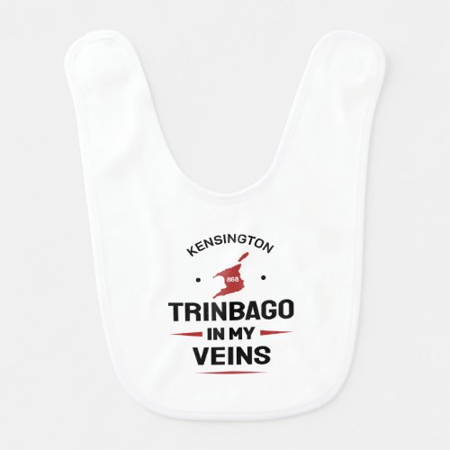 Trinbago in My Veins | Trini Pride WHITE Baby Bib