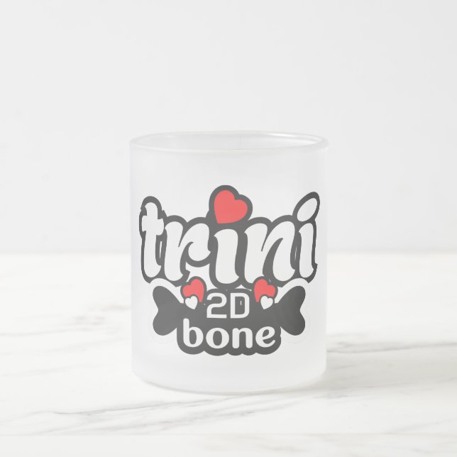 Trini 2D Bone Frosted Glass Coffee Mug (Center)