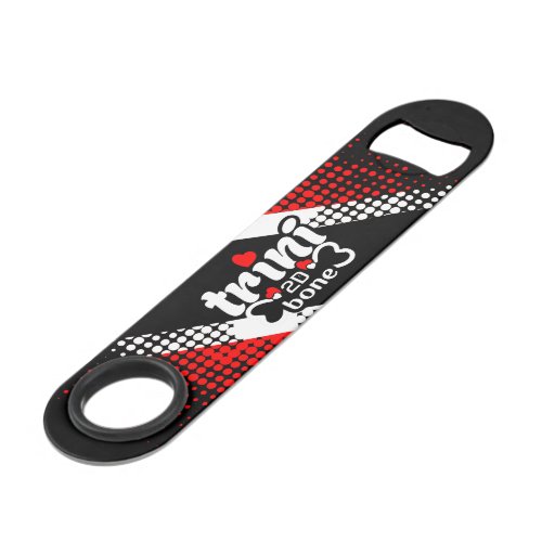 Trini 2D Bone with Dot Pattern Flag and Your Name Bar Key