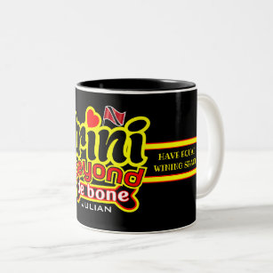 trini beyond de bone with your name or text on Two-Tone coffee mug