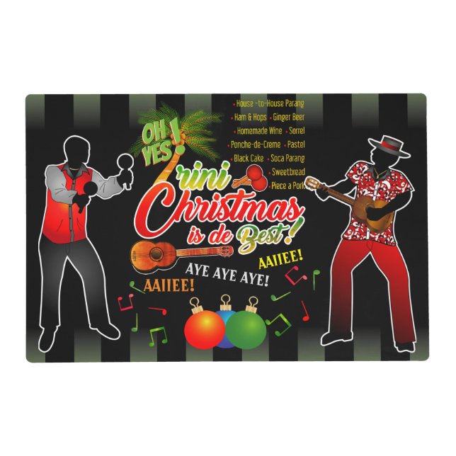 Trini Chistmas Is The Best Parranderos Placemat (Front)