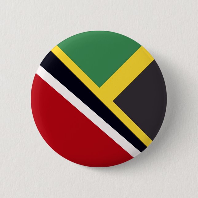 Trini Jamaican Flag | Trinidad Jamaica Flag Button (Front)
