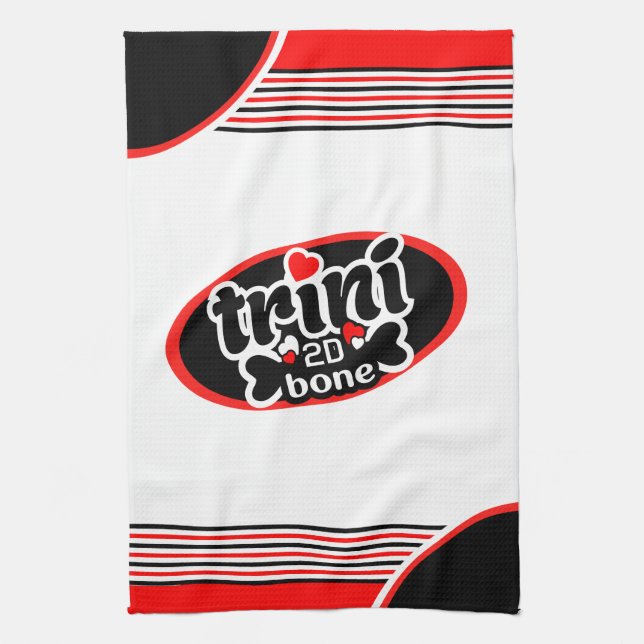 Trini to de Bone on )Your Colour) Kitchen Towel (Vertical)