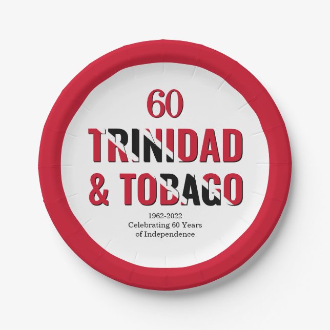 TRINIDAD 60th Anniversary Independence Paper Plates (Front)