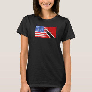 Trinidad American Flag Trinidadian Tobagonian Usa  T-Shirt