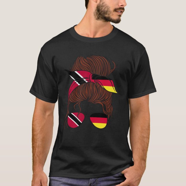 Trinidad and Germany Mix Half Trinidadian half Ger T-Shirt (Front)