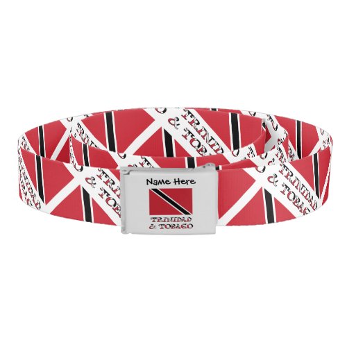 Trinidad and Tobago and Trinidadian Flag with Name Belt