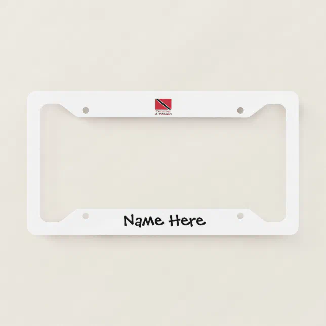 Trinidad and Tobago and Trinidadian Flag with Name License Plate Frame