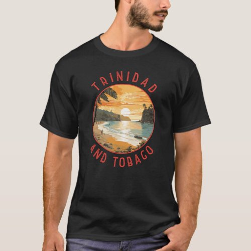 Trinidad and Tobago Caribbean Distressed Circle T_Shirt