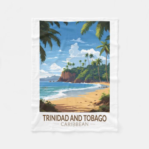 Trinidad and Tobago Caribbean Travel Art Vintage Fleece Blanket