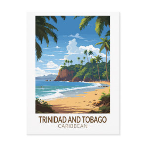 Trinidad and Tobago Caribbean Travel Art Vintage Postcard