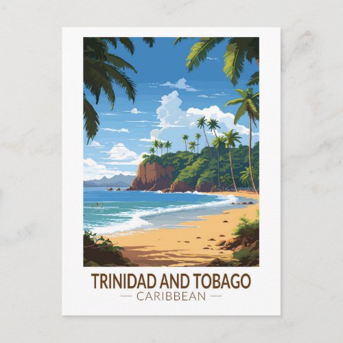 Trinidad and Tobago Caribbean Travel Art Vintage Postcard