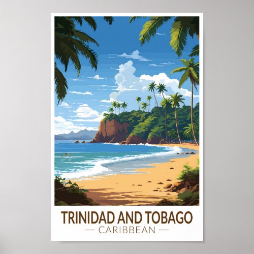 Trinidad and Tobago Caribbean Travel Art Vintage Poster