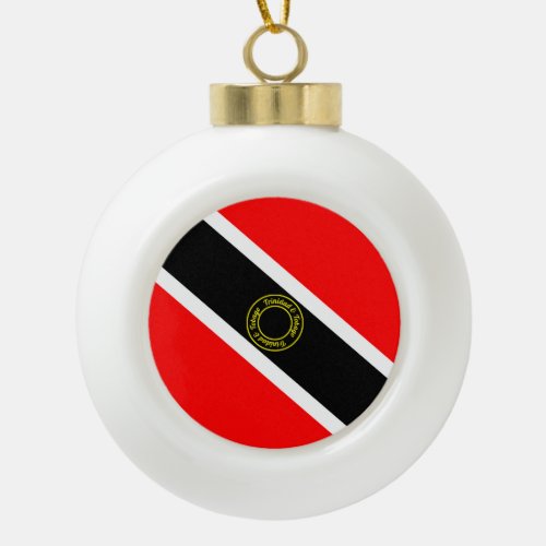 Trinidad and Tobago Ceramic Ball Christmas Ornament