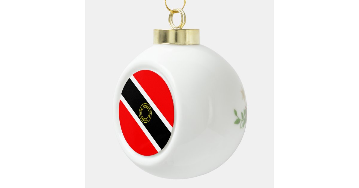 Trinidad And Tobago Ceramic Ball Christmas Ornament