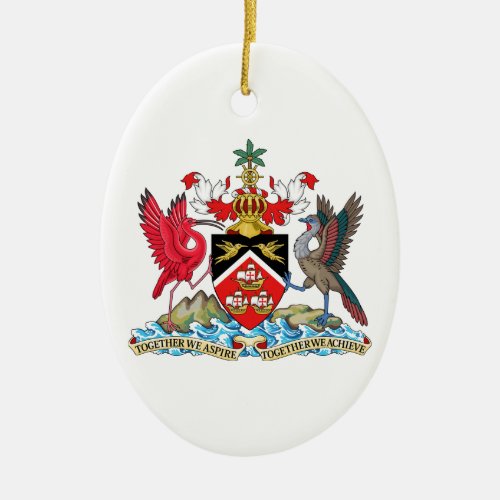 Trinidad and Tobago Coat of Arms Ceramic Ornament