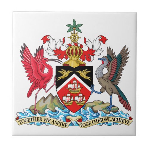 Trinidad and Tobago Coat of Arms Ceramic Tile