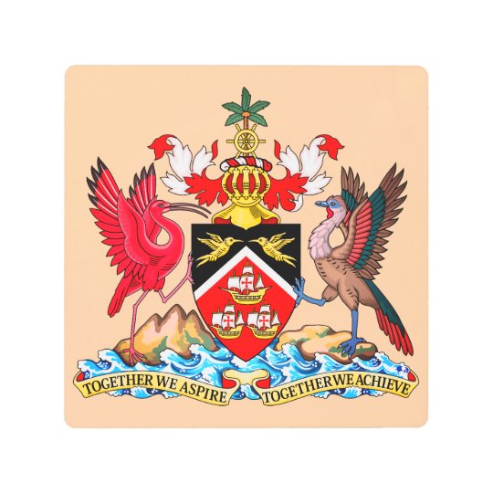 Trinidad and Tobago Coat Of Arms Metal Print | Zazzle.com