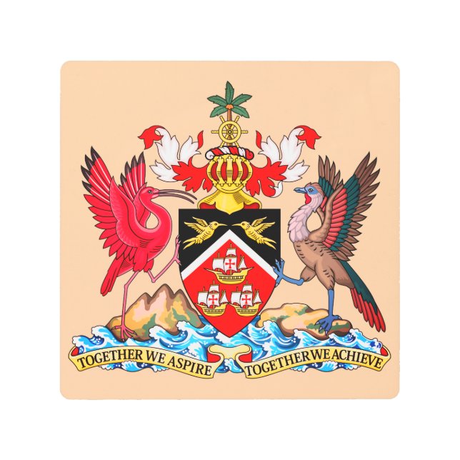 Trinidad and Tobago Coat Of Arms Metal Print (Front)
