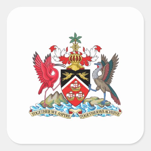Trinidad and Tobago Coat of Arms Square Sticker